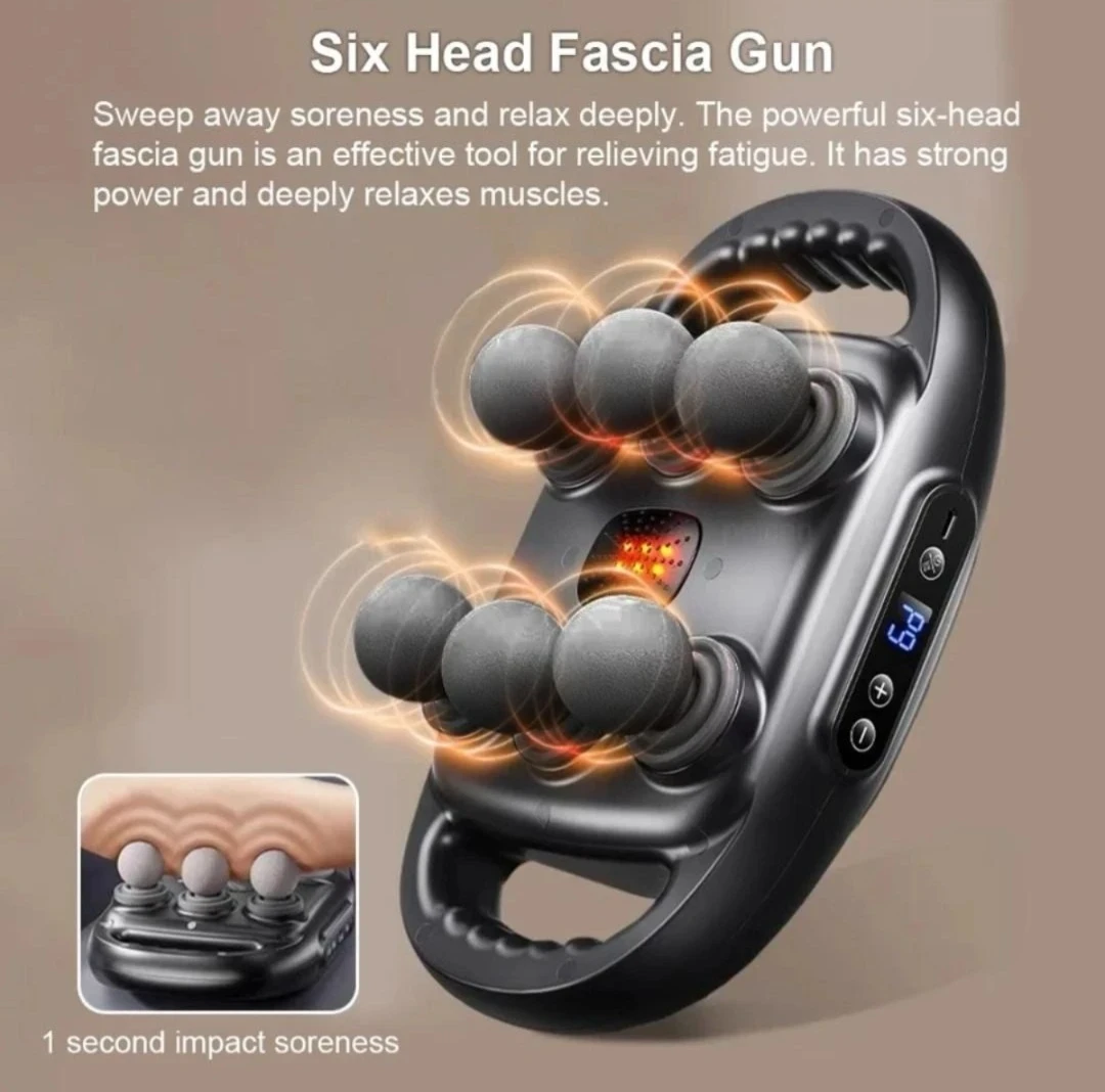 Tijarah™ 6 head deep tissue massage gun